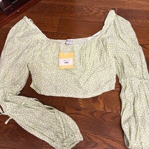 Charlie Holiday crop long sleeve shirt size M